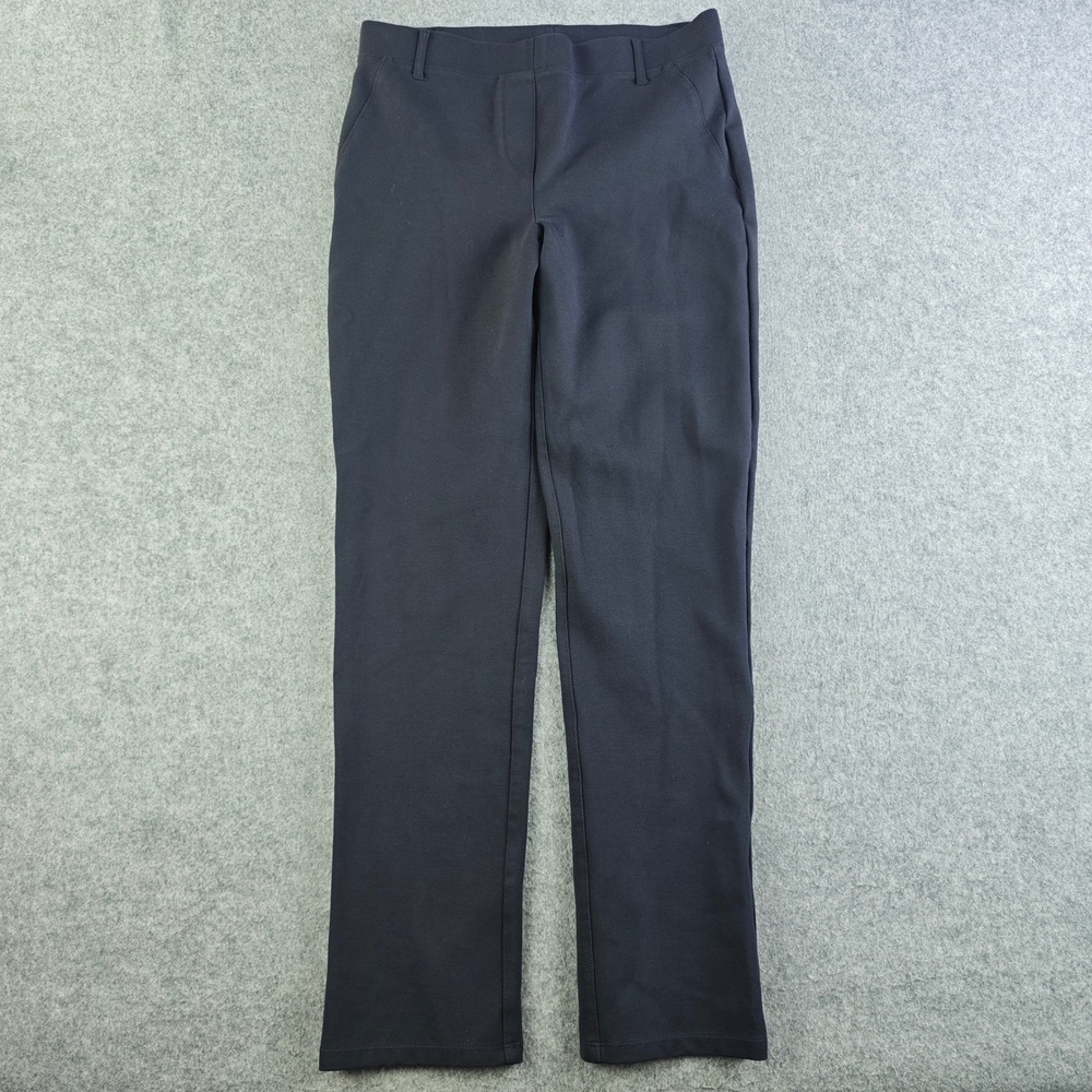 Quince Ultra-Stretch Ponte Straight Leg Pants Womens Small Navy Blue Workwear